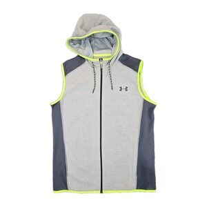 UNDER ARMOUR COLD GEAR - Mens Sz Med-‎ Full Zip Gray Hooded VEST Hoodie